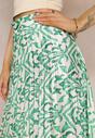 Zielona Plisowana Spódnica Maxi w Fantazyjny Print Maritha
