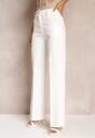 Pantaloni Albi cu Linie Laterale în Stil Costum High Waist Jaessa