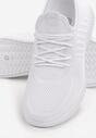 Białe Płaskie Buty Sportowe Wsuwane z Dodatkowym Sznurowaniem Alectonia