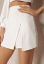 Fustă-Pantaloni Asimetrică Albă cu Picior Larg Palama