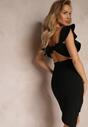 Rochie Neagră Strâmtă Asimetrică Siboa