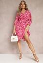 Rochie Midi Fucsia tip Creion cu Curea și Fir Metalic Armellia