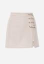 Beżowe Szorty Spódnicospodnie z Agrafkami Fintta