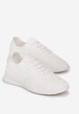 Białe Buty Sportowe przed Kostkę z Ozdobnym Wiązaniem Rosamonde