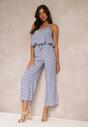 Compleu albastru din bumbac cu imprimeu floral compus din top și pantaloni Talihah