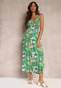 Rochie Verde Clos cu Bretele cu Elastic in Talie Laverni