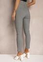 Biało-Czarne Spodnie Typu Skinny High Waist w Pepitkę Rivanes