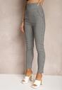 Biało-Czarne Spodnie Typu Skinny High Waist w Pepitkę Rivanes