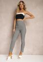 Biało-Czarne Spodnie Typu Skinny High Waist w Pepitkę Rivanes