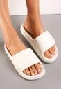 Białe Piankowe Klapki z Ozdobnym Tłoczeniem Eupnia