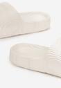 Białe Piankowe Klapki z Ozdobnym Tłoczeniem Eupnia