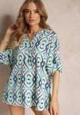 Niebiesko-Miętowa Bluzka w Fantazyjny Print Klothilde