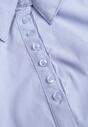 Cămașă Albastru Deschis Simplă cu Mâneci Scurte și Guler Hollitta