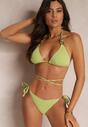 Jasnozielone Wiązane Bikini Brazylijskie z Ozdobnymi Łańcuchami Maisia