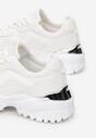 Białe Sneakersy Ozdobione Metaliczną Wstawką na Grubej Podeszwie Ashtonia