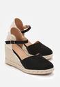 Sandale Negre Espadrile pe Platformă cu Împletitură Anaplia