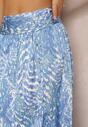 Niebieska Spódnica Maxi z Wysoką Talią i Elastyczną Gumką Naiwil