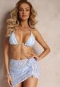 Jasnoniebieskie Bikini ze Spódnicą z Siatki Ashtta