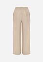 Pantaloni largi bej din viscoză cu elastic în talie Abyga