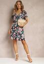 Rochie mini petrecută cu imprimeu floral și elastic lat în talie Pellianne