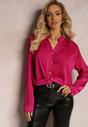 Bluză Fucsia din Viscoză cu Mâneci Suflecate și Spate Mai Lung Scilli
