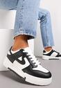 Czarne Sneakersy przed Kostkę na Platformie Elyminn