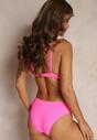Różowe Gładkie Bikini Push Up z Figami Areneine