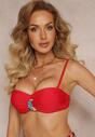 Czerwone Bikini z Dekoracyjną Broszką i Efektem Push Up Dameve
