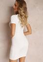 Biała Sukienka Mini z Elastycznej Tkaniny Fimese