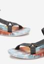 Sandale Gri în Stil Sport cu Velcro și Talpă Colorată Shioria
