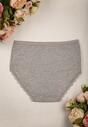 Szare Majtki Figi High Waist z Koronkowymi Wstawkami Graceland