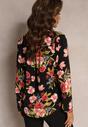 Camasa Neagra cu Guler Floral din Viscoza Jinall