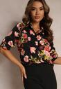 Camasa Neagra cu Guler Floral din Viscoza Jinall