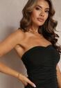 Rochie Neagră Mini Cu Pliuri Cambrată Danielitta