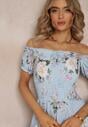 Rochie Maxi Albastru Deschis cu Decolteu Ornat și Bretele Subțiri Nesaina