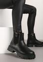 Botine Negre Chelsea pe Talpă Groasă Liraelia