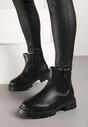 Botine Negre Chelsea pe Talpă Groasă Liraelia