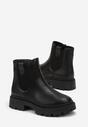 Botine Negre Chelsea pe Talpă Groasă Liraelia