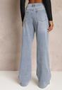 Niebieskie Jeansy Szwedy High Waist z Przetarciami Kirste