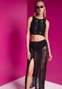 Set plajă negru din 2 piese Top și fustă cu șlițuri Isadandia