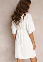 Biała Sukienka z Wiskozy typu Nietoperz Neollia