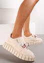 Sneakers bej pe platformă cu cristale Alexelina