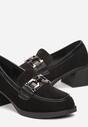 Mocasini Negri din Imitatie de Piele Lacuită cu Toc Jos Aspandia