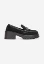 Mocasini Negri Slip-On cu Aplicație Metalică pe Talpă Groasă Breez