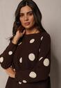 Pulover Maro Annalie cu Decolteu Rotund și Mânecă Lungă cu Buline
