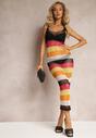 Rochie Multicoloră Ajurată în Dungi pe Bretele Yariushva