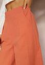 Pomarańczowe Szerokie Spodnie z Gumką w Pasie Vithan