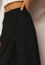Czarne Szerokie Spodnie z Gumką w Pasie Vithan
