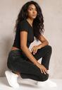 Czarne Jeansy Regular High Waist Kenslee