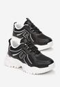 Sneakerși Negri Platforma Talpă Groasă Inserții Colorate Ornament Metalic Paussa